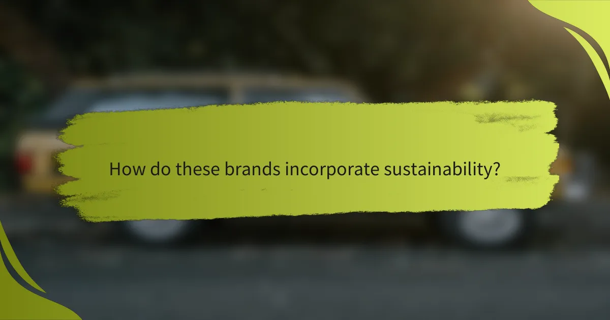 How do these brands incorporate sustainability?
