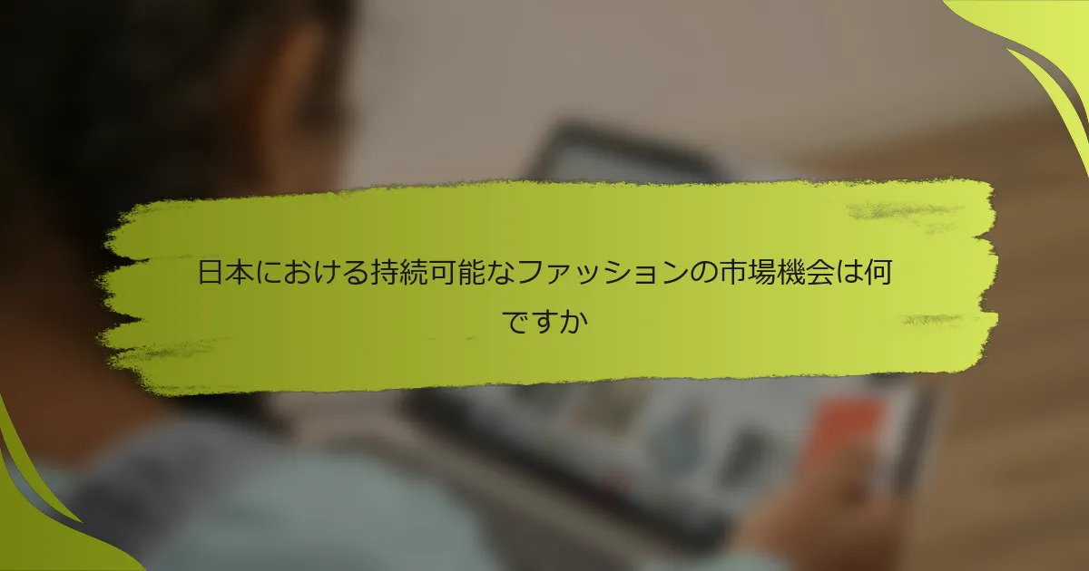 日本における持続可能なファッションの市場機会は何ですか